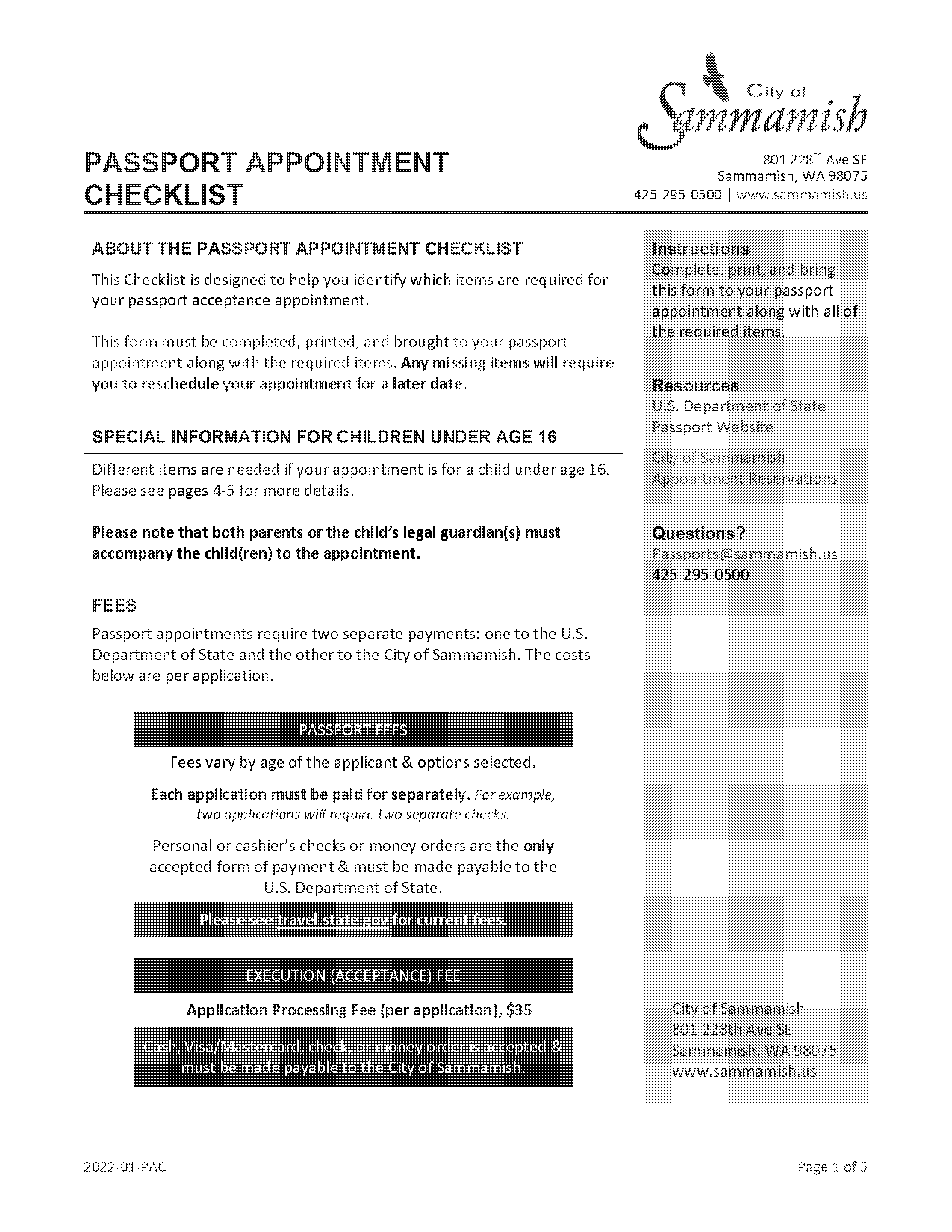 city of kirkland passport renewal